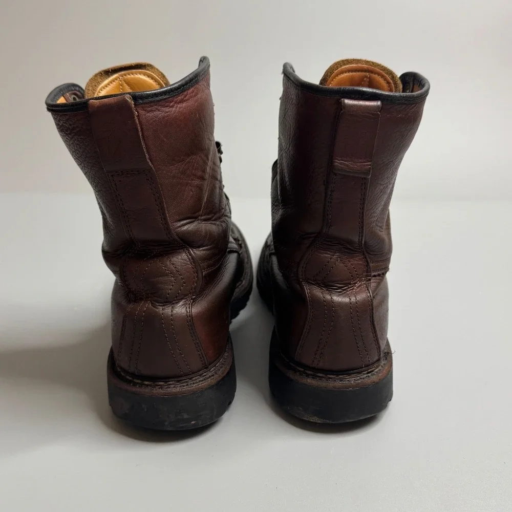 Vtg Herman Survivors Boots Men's Sz 8 Brown Leather Insulated Work Boots Vibra